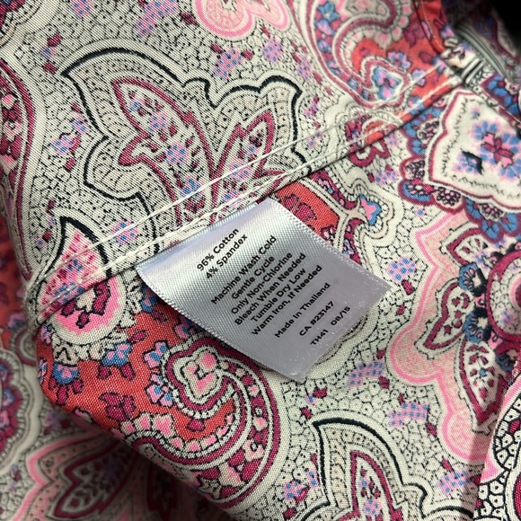 Talbots Pink & Purple Printed Wrinkle Resistant Button Down Shirt - Picture 16 of 16